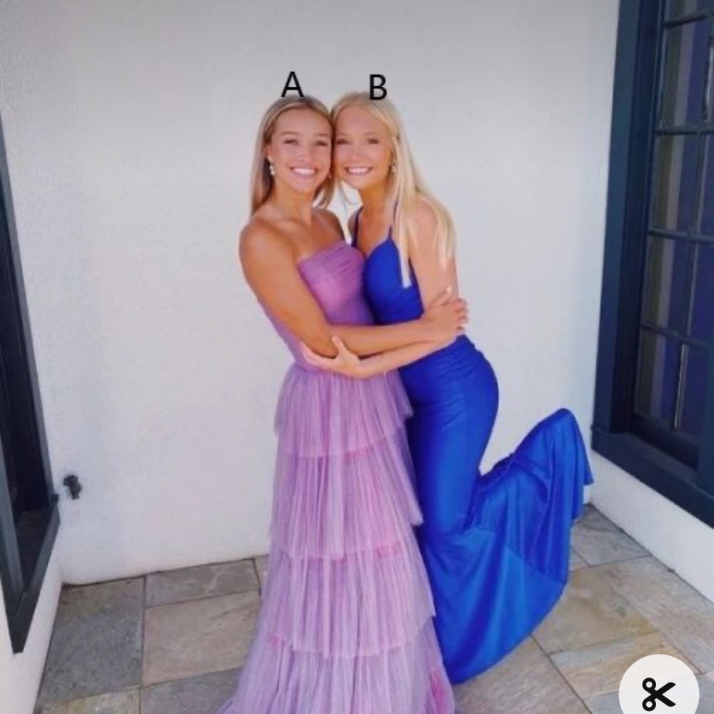 Purple strapless prom dress